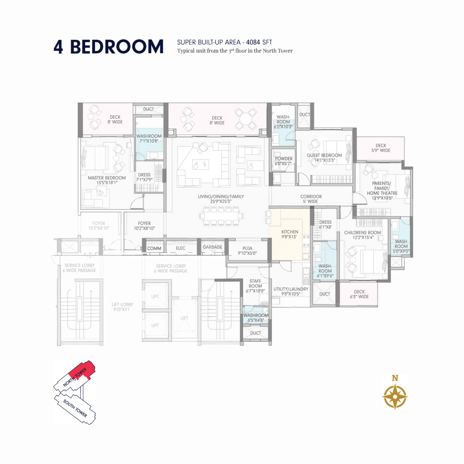 4 BHK Floor Plan